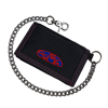 "CHAIN N EMBROIDERY" WALLET *** BLUE / RED