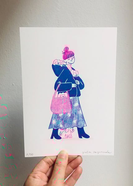 Image of NEW!💘 Dog Collector Riso Print (2 colors options)