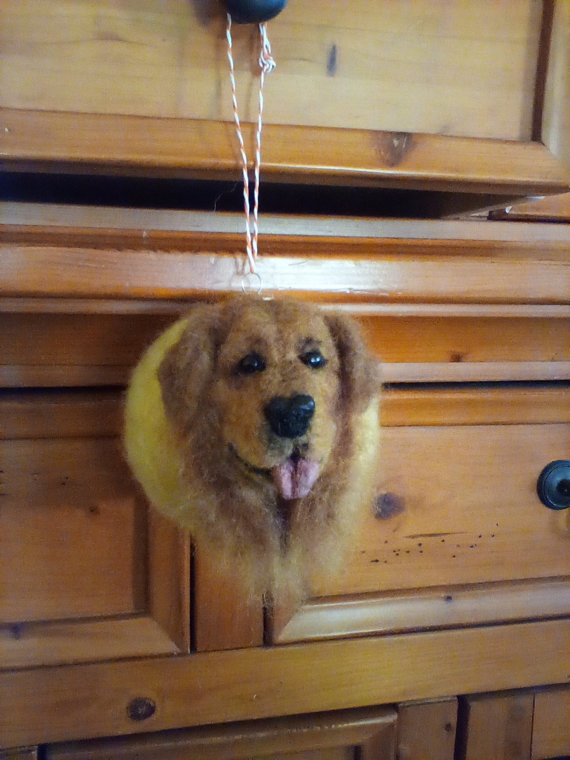 Image of Needle felted Golden Retriever Ornament