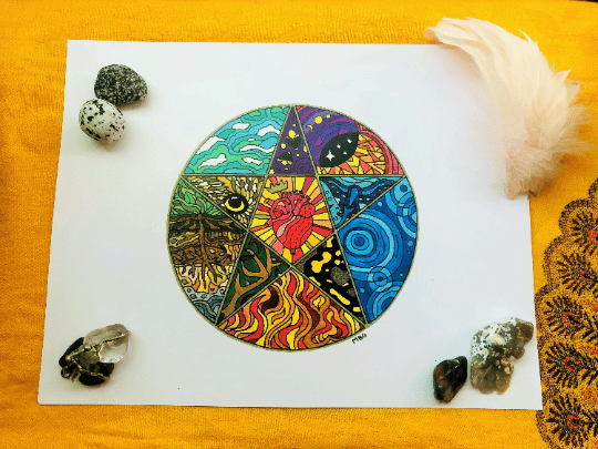 Image of Elemental Pentagram Print