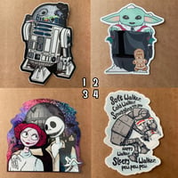 50% off Stickers! Only $2.50 Each!! R2d2, Baby Yoda Christmas, Jack and Sally, Soft Walker!