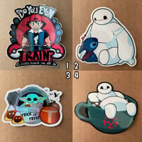 50% off Stickers! Only $2.50 Each!! Pokemon, Baymax and Stitch, Baby Yoda, Baymax!