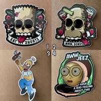 50% off Stickers! Only $2.50 Each!! Bart Simpson, Homer Simpson, Homer, Rick morty!