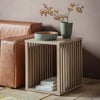 Japandi Slatted Side Table