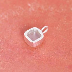 Image of Grey Moonstone cabochon cut cushion shape silver necklace