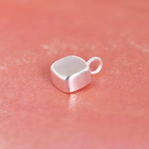 Image of Grey Moonstone cabochon cut cushion shape silver necklace