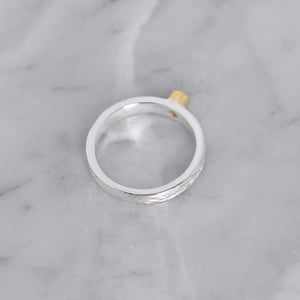 Image of Yellow Sapphire 18k gold plated x silver flat band ring