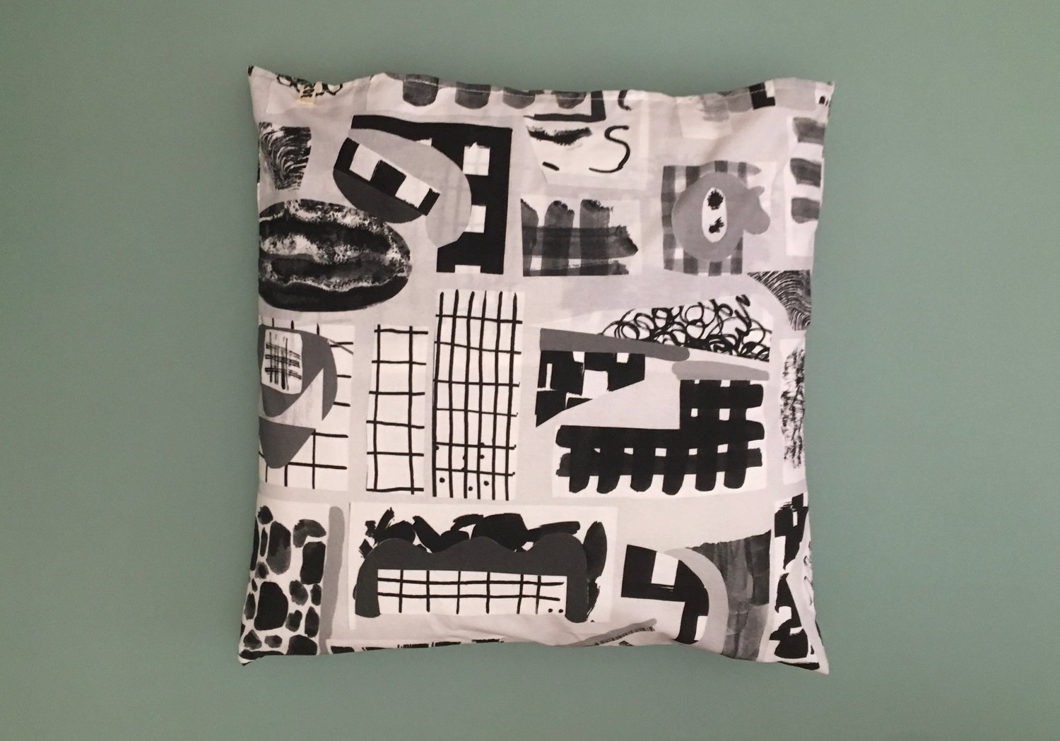 Image of BLACK AND WHITE COLLAGE PILLOWCASE