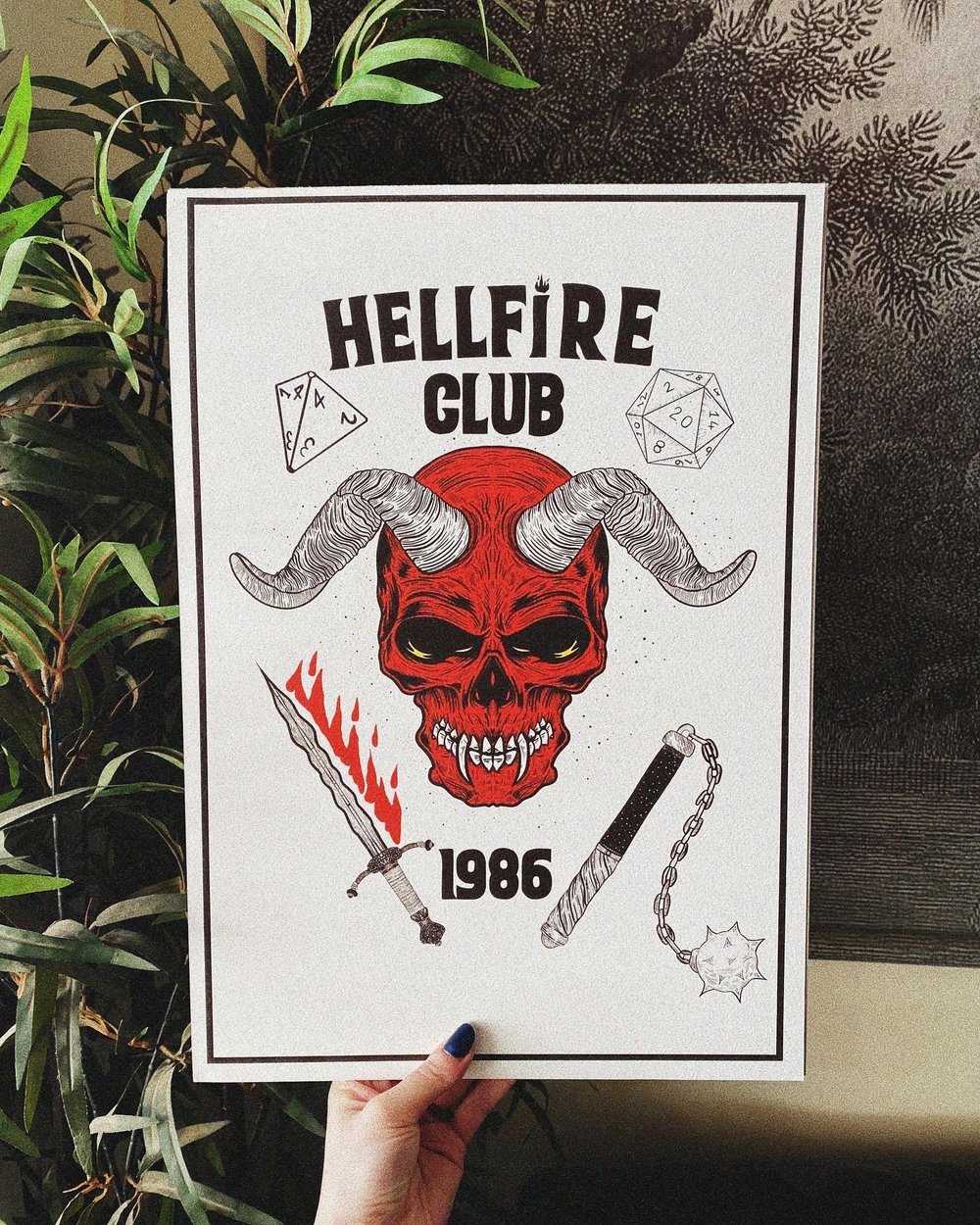 Stranger things Hellfire Club inspired print