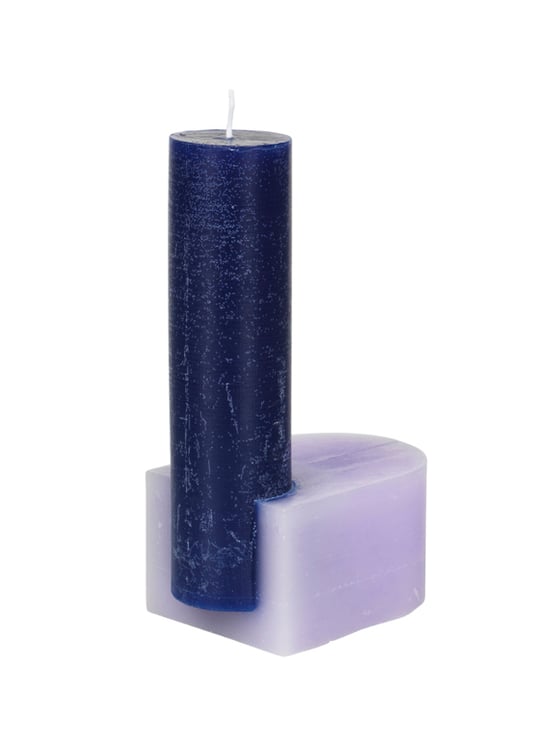 Image of CANDLE 'BLOCKE' BLUE/LILAC by Broste Copenhagen