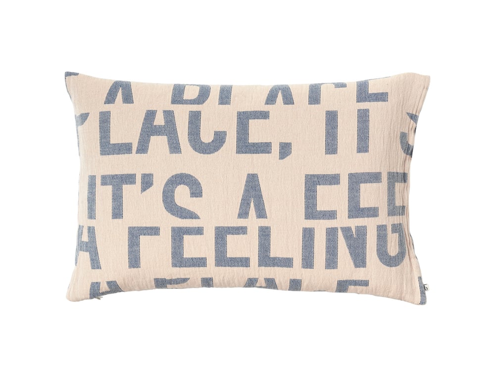 Image of Cushion cover 'Quote' Taupe sand by Broste Copenhagen