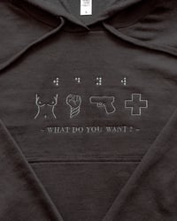 Image 2 of what do you want? crop hoodie