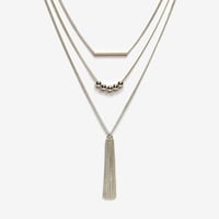 Image 1 of Collier triple rang argent pompon 