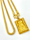 24K Square Buddha on 24k Baht Chain