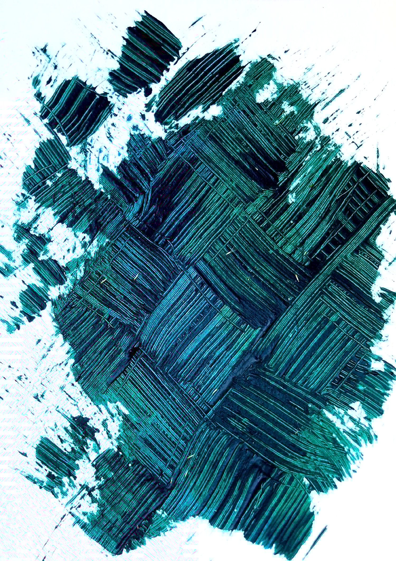 Green texture study  - acrylic on aquarelle paper 10,4x14,7 cm
