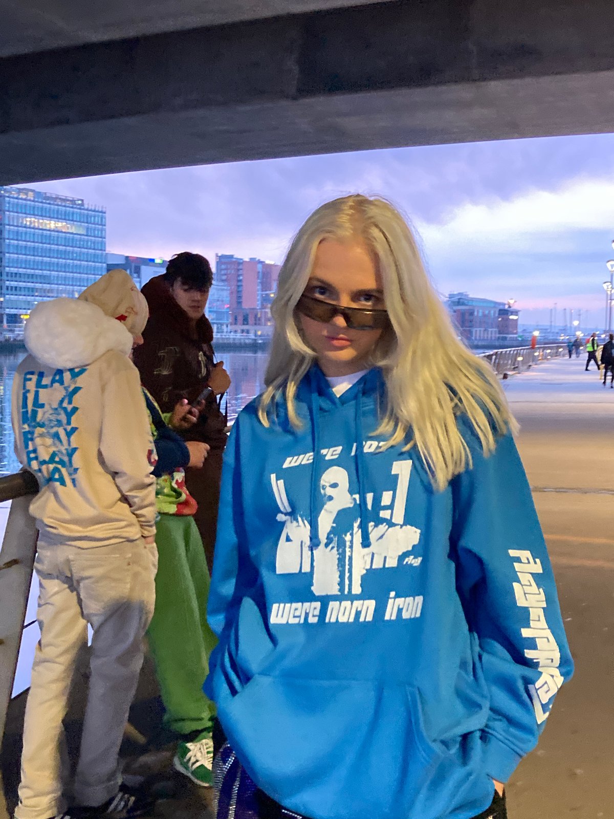 Tropical online blue hoodie