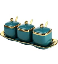 Image 3 of 3 Piece Ceramic Spice Jars