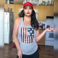 Image 2 of Bling American Flag Tank Top & Red Baseball Hat + Free Signed 8X10