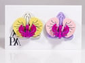 APA Orchidaea Fuchsia Pastel Stud Earrings