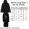 Sakura Long Line Zip Up Hoodie
