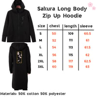 Image 5 of Sakura Long Line Zip Up Hoodie