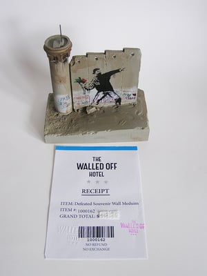 Image of Banksy wall section - Flower Thrower
