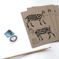 Hello Goats - Kraft Postcard