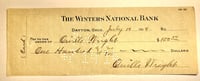 Aviation Pioneer Orville Wright Signed Check