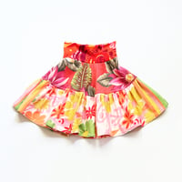 Image 1 of coral floral tropical vintage fabric 6 courtneycourtney comfy twirly twirl flouncy skirt