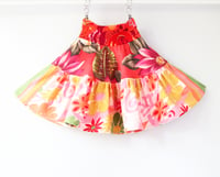 Image 2 of coral floral tropical vintage fabric 6 courtneycourtney comfy twirly twirl flouncy skirt