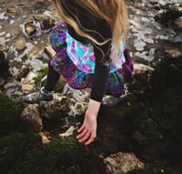 Image 4 of coral floral tropical vintage fabric 6 courtneycourtney comfy twirly twirl flouncy skirt