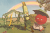 Happy Vegetables Walking Art Print