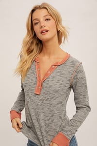 Image 1 of Color -Block Henley 