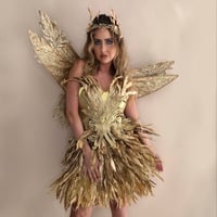 Image 1 of Gold Feather Forest Fairy Costume
