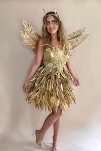 Image 3 of Gold Feather Forest Fairy Costume