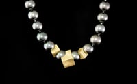 Image 3 of South Sea Pearl Necklace twinned with “intergrowth” of 18ct gold cubes