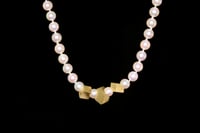 Image 1 of Akoya Pearl Necklace twinned with “intergrowth” of 18ct gold cubes. 