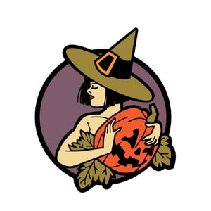 Pumpkin Witch Enamel Pin