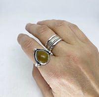 Image 1 of Teardrop Tibetan Turquoise sterling silver ring - size 9