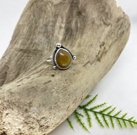 Image 2 of Teardrop Tibetan Turquoise sterling silver ring - size 9