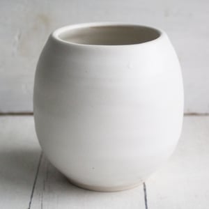 Image of Simple Modern Matte White Vase, Minimalist Decor, Made in USA