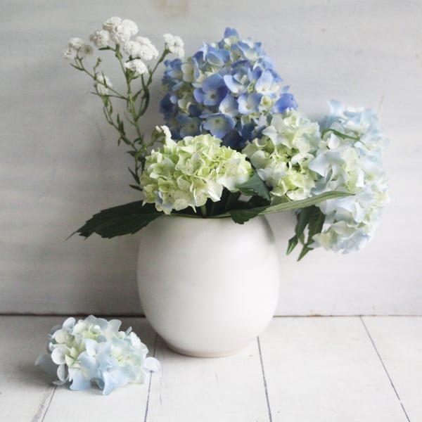 Image of Simple Modern Matte White Vase, Minimalist Decor, Made in USA