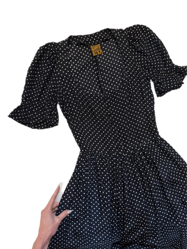 1960s BIBA London navy blue milkmaid maxi dress bohemian 