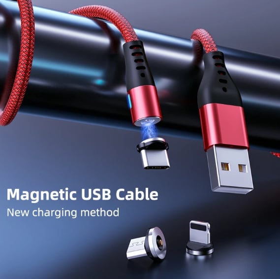 Magnetic cable changeable TYPE-C, Iphone charger and Micro-USB |