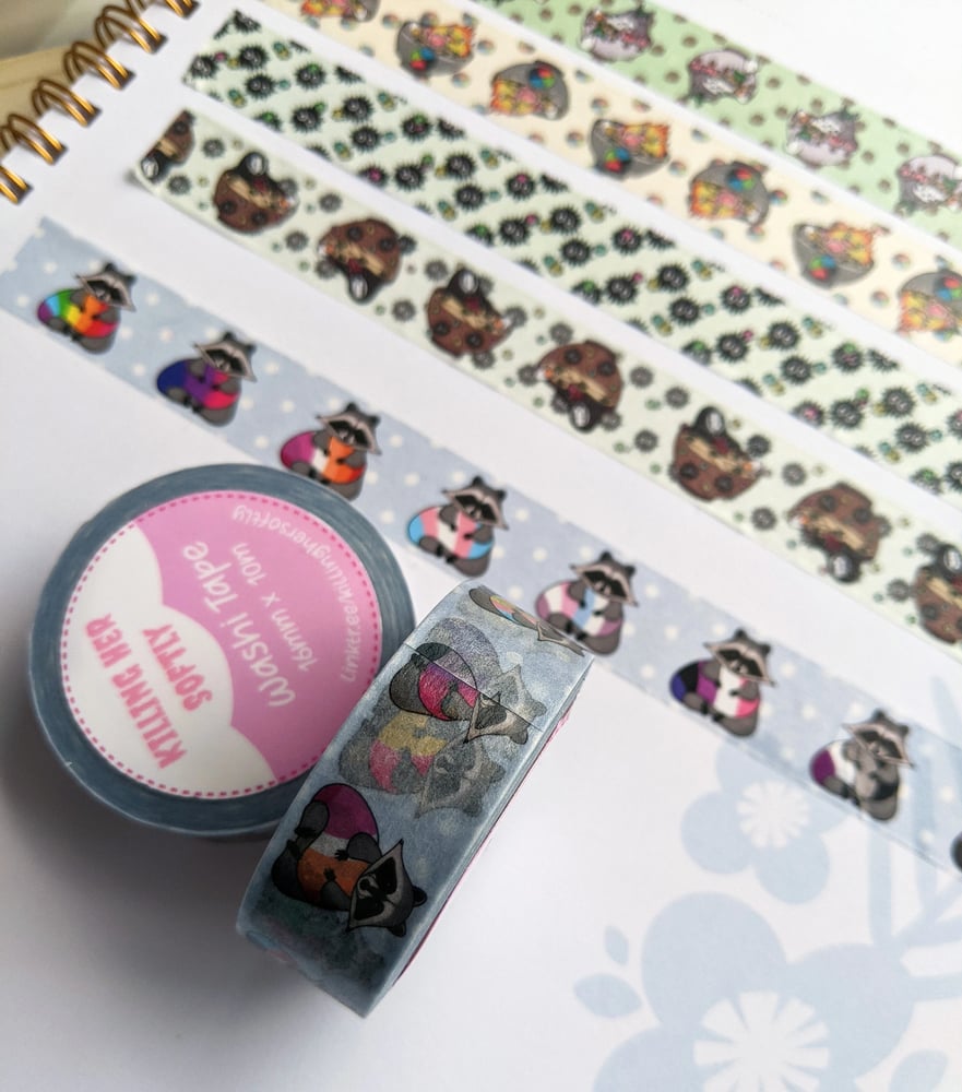 Image of Pride Raccoon Washi Tape