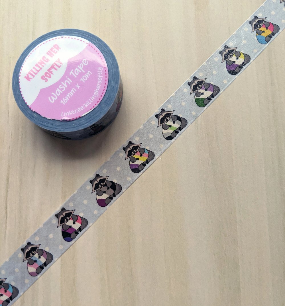 Image of Pride Raccoon Washi Tape