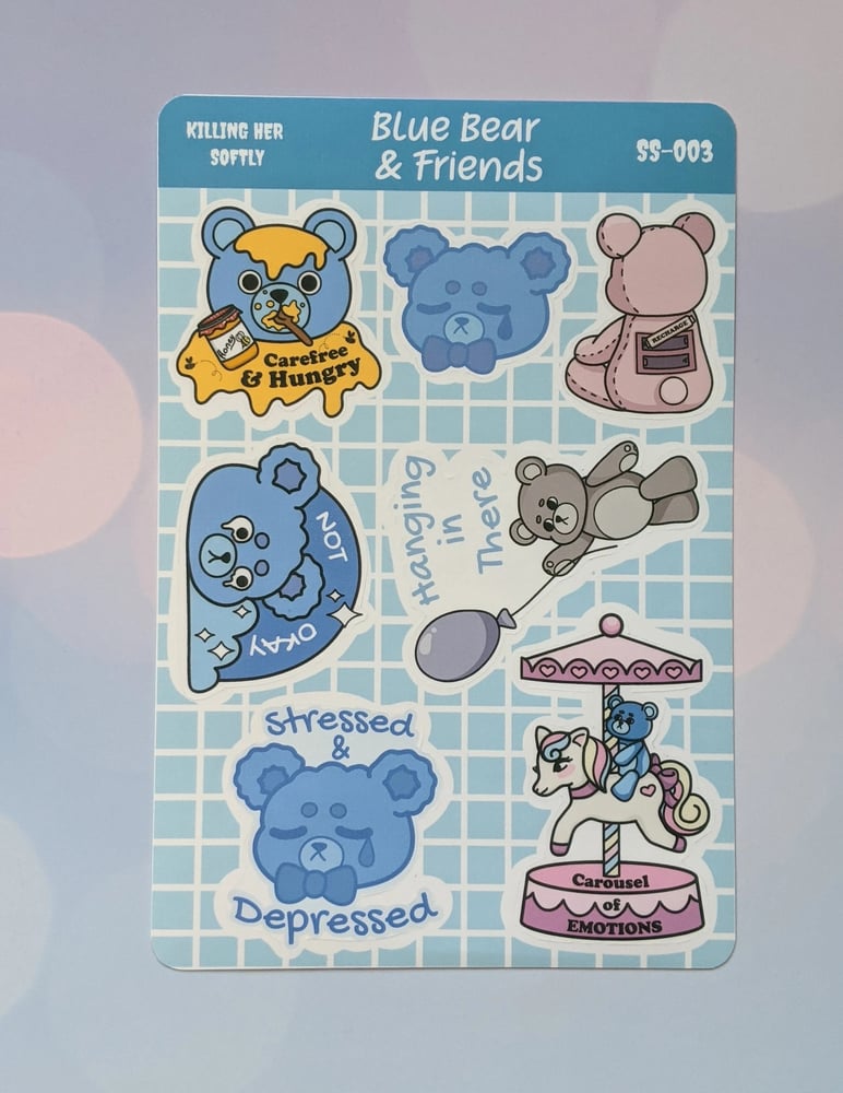 Image of Blue Bear & Friends Sticker Sheet