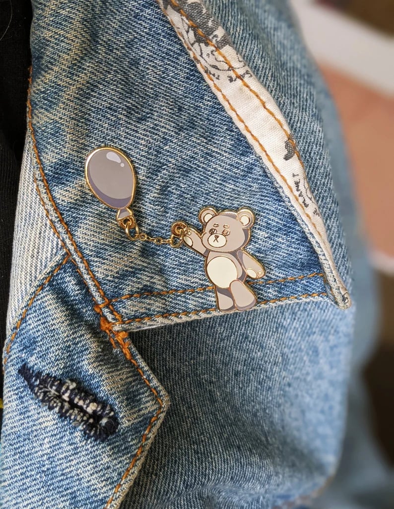 Image of Hanging in There Bear Enamel Pin