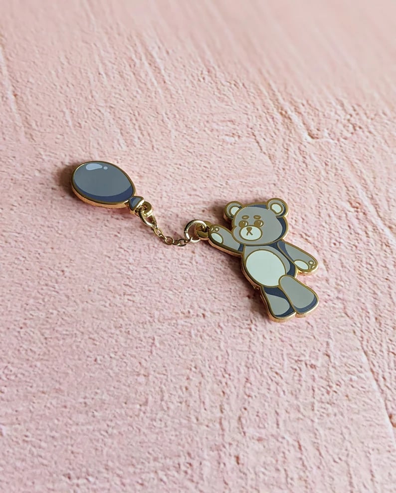 Image of Hanging in There Bear Enamel Pin