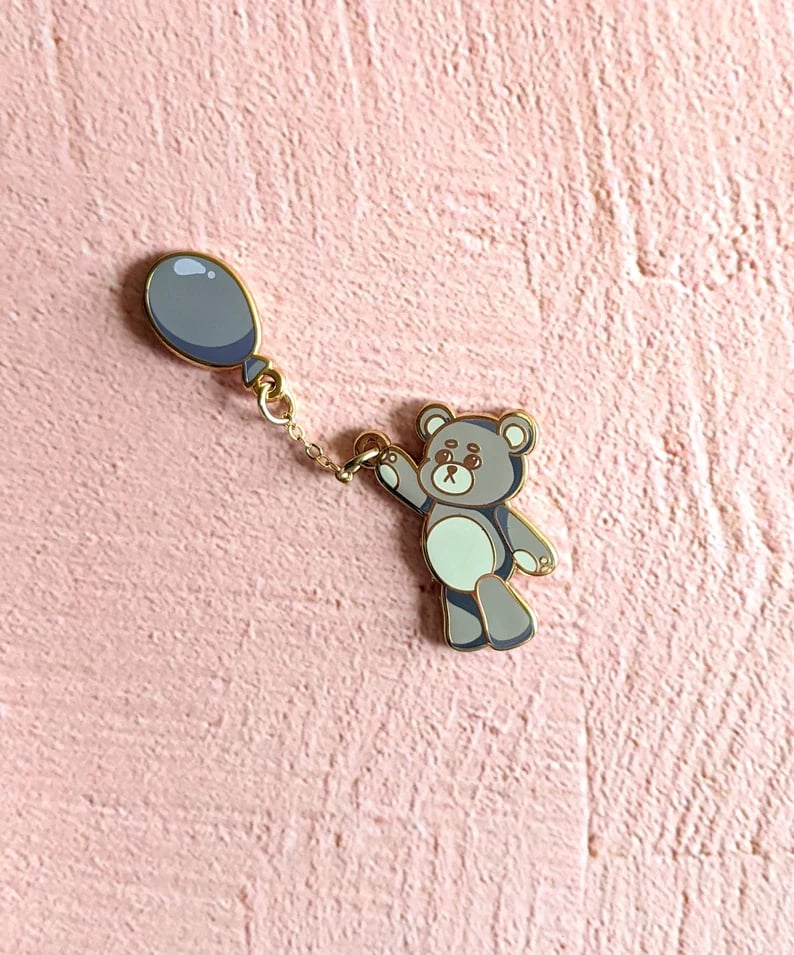 Image of Hanging in There Bear Enamel Pin